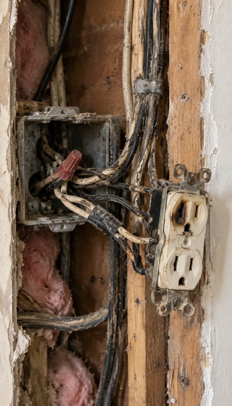 Electrician checking panel