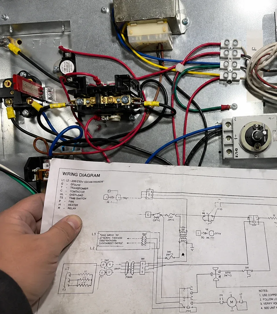 Heavy industrial machinery and electrical panels